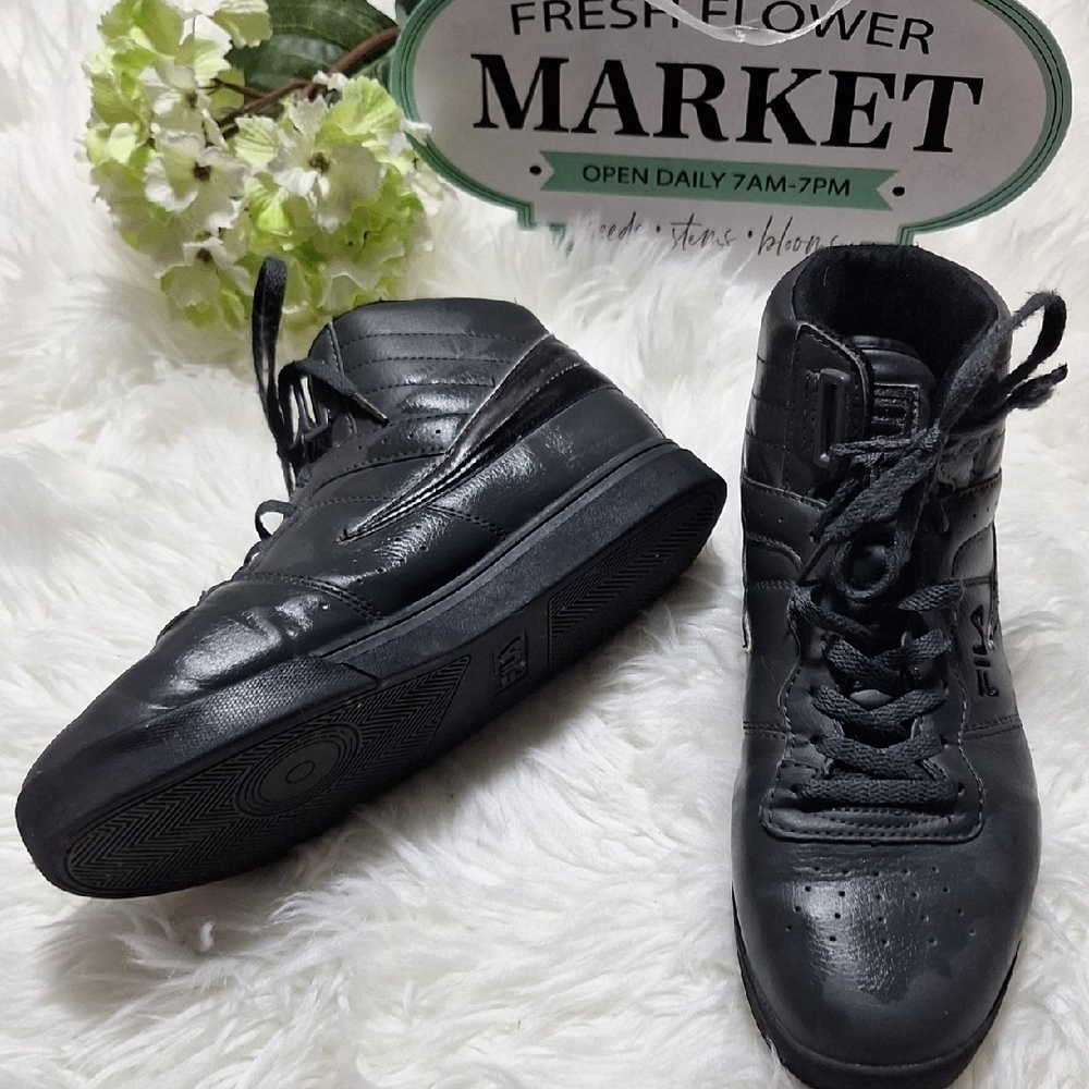 Fila Black Quilted High-Tops
